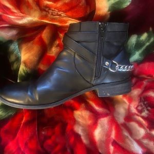 F21 Black Chain Ankle Boot